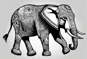 Roller skating elephant tattoo idea