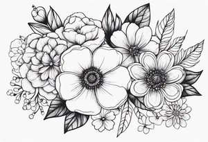 Tiny florals on shoulders tattoo idea