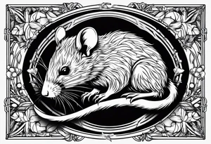 dead rat killed with a knife tattoo idea