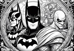 Batman Spider-Man and Danny phantom tattoo idea