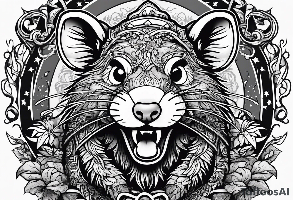 Crazy rat Druid tattoo idea