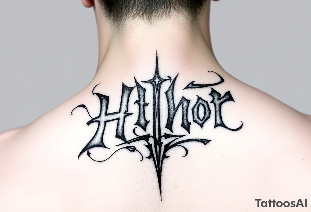Calligraphy cholo writing dishonor tattoo idea
