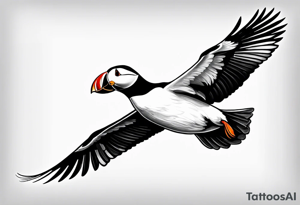 a flying puffin no background (only black and white)
- forarm Tattoo tattoo idea