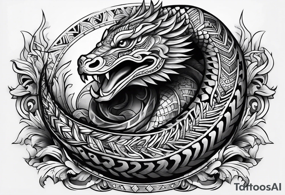 aztec snake sleeve tattoo idea