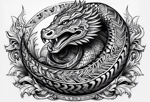 aztec snake sleeve tattoo idea