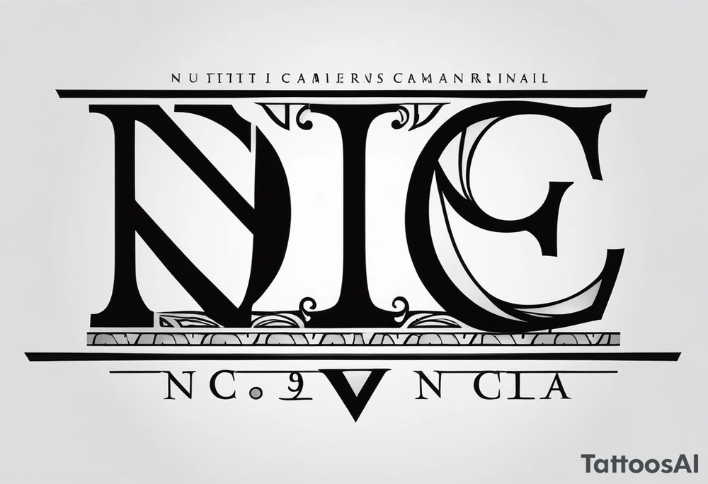 Initials NCA with roman numerals 9-15-16 tattoo idea