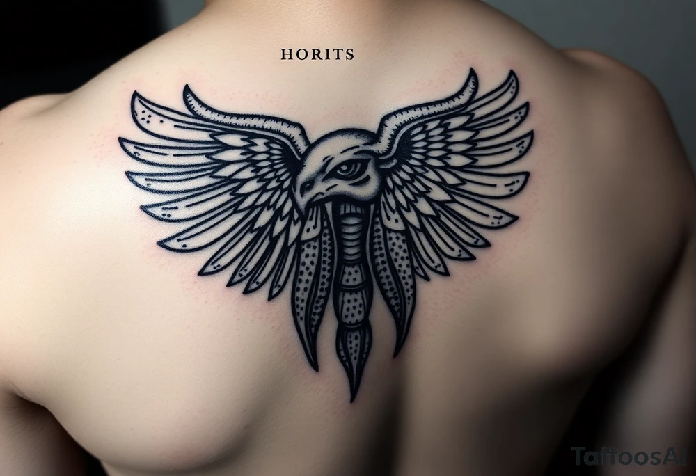 Tatuagem egípcia de um falcão representando a forma animal do deus egipicio Horus tattoo idea