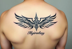 Crea un diseño significativo sobre la cultura egipcia y que tenga el nombre escrito por de bajo del diseño el nombre de mi hermana Lorelay para la parte baja del bíceps tattoo idea