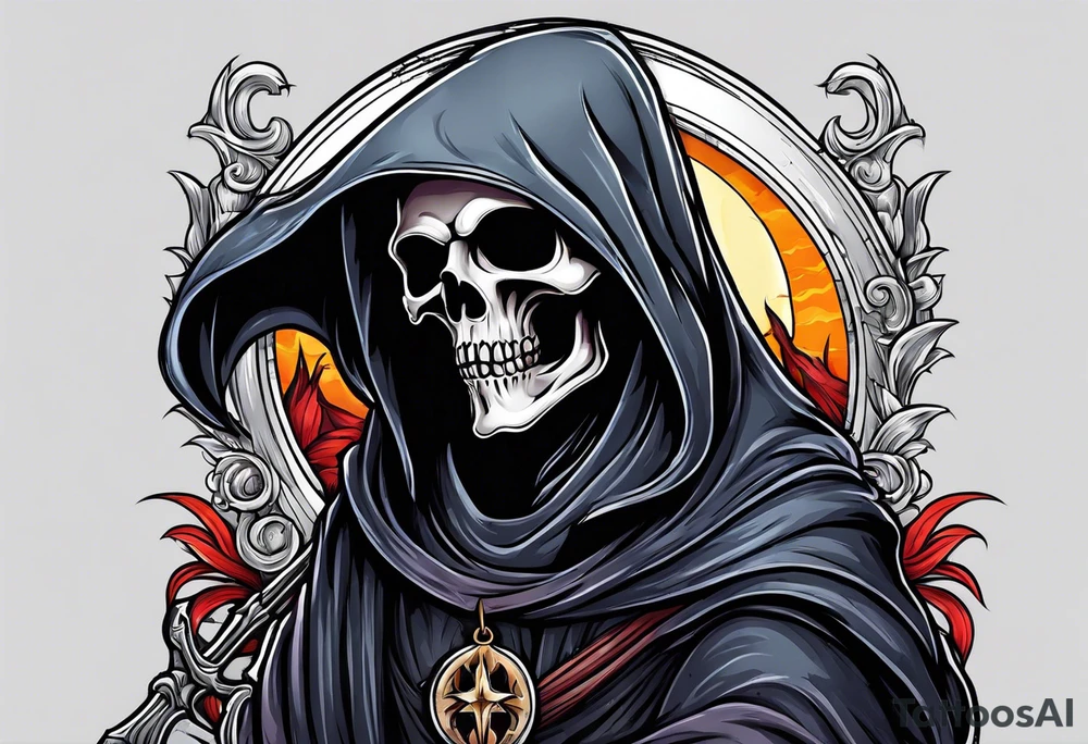 Grim reaper with a halo tattoo idea
