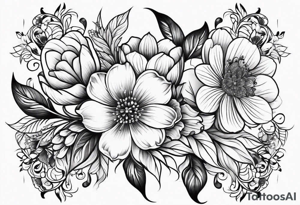 lace flowers tattoo idea