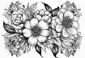 lace flowers tattoo idea