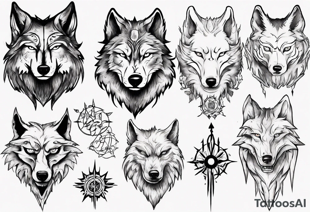 Spiritual wolf tattoo idea