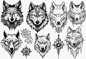 Spiritual wolf tattoo idea