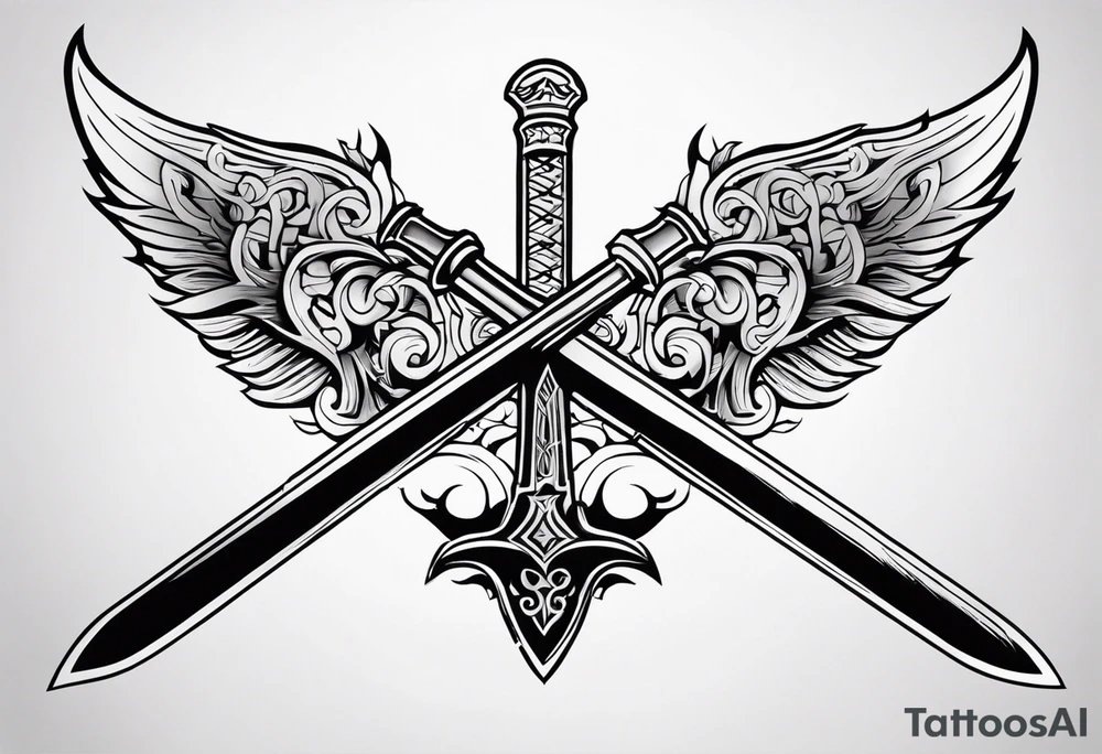 Valhalla sword tattoo idea