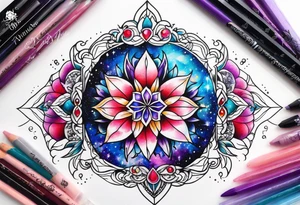 Glitter Galaxy nightmare Crystal gem tattoo idea