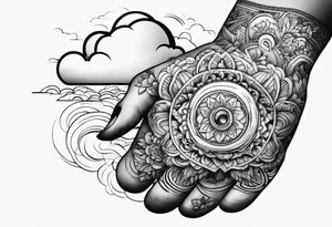 cloud, hands tattoo idea