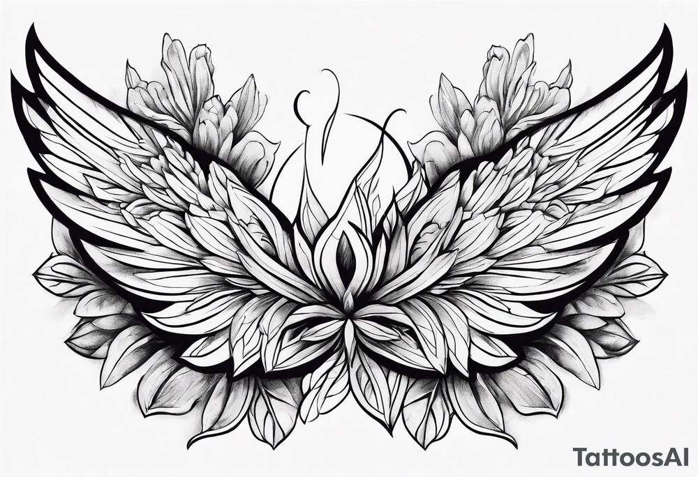 wing, flower, tattoo idea