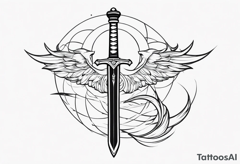 Sword with scale as handle tattoo idea