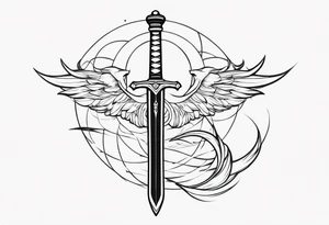 Sword with scale as handle tattoo idea