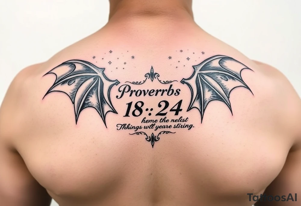 proverbs 18:24 surrounded by bats tattoo idea