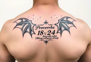 proverbs 18:24 surrounded by bats tattoo idea