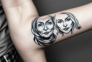 le facce delle tre donne della mia vita, mia mamma mia nonna e mia sorella tattoo idea
