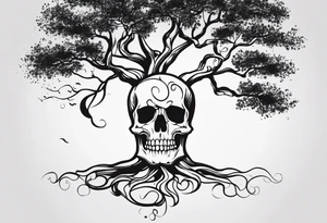 Skull tree tattoo idea