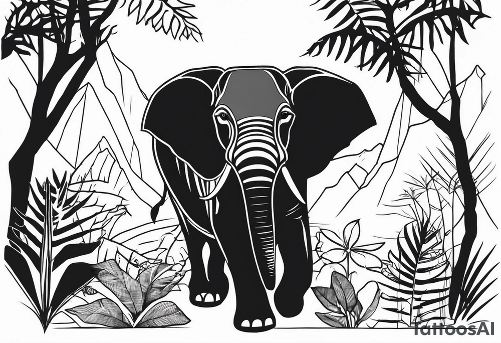 WELEPHANT IN JUNGLE tattoo idea