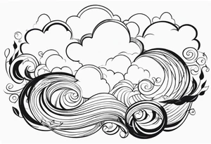 heaven clouds swirl vignette tattoo idea