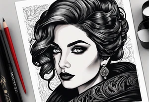 Portrait of the Woman in Black. No color tattoo idea