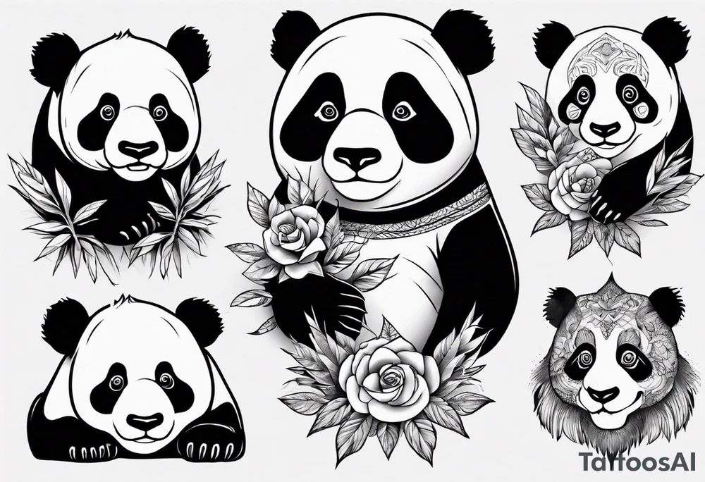 Panda with background tattoo idea