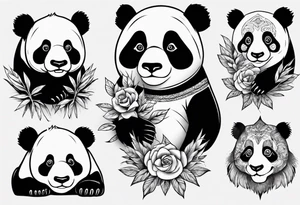 Panda with background tattoo idea