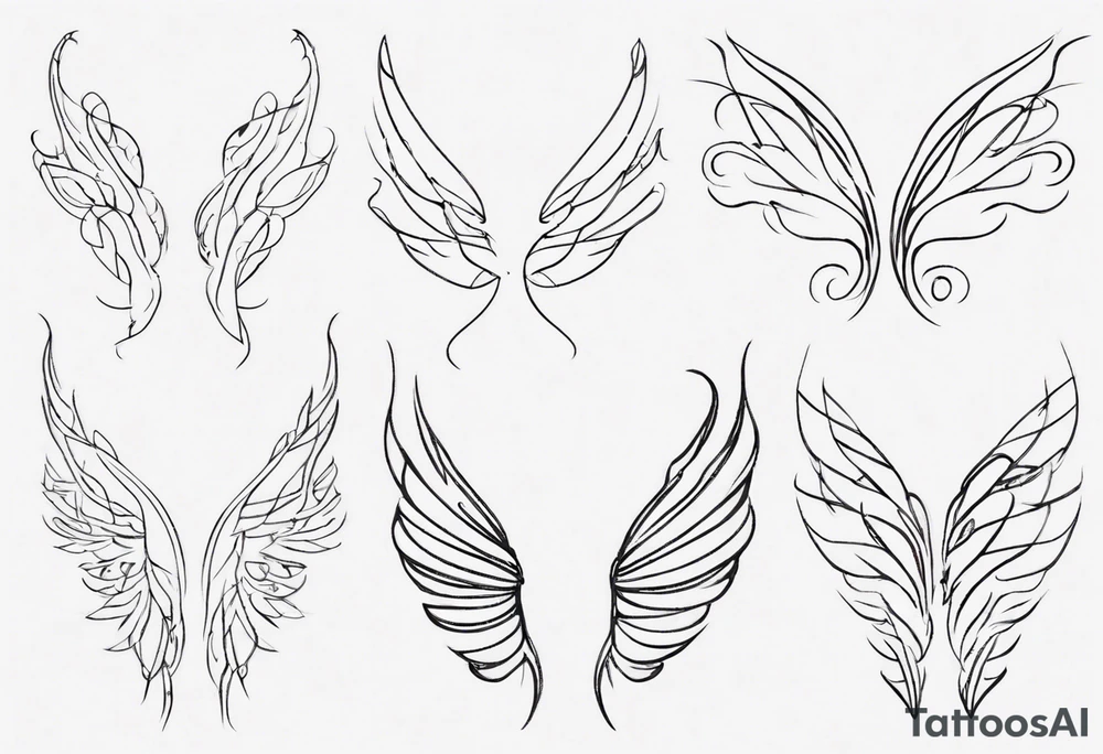One line fairy wing tattoo idea