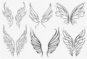 One line fairy wing tattoo idea
