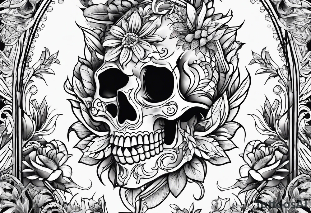 blumenranke tattoo idea
