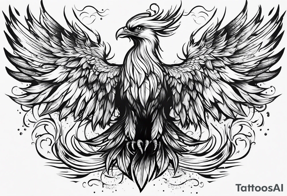 Phoenix raising from ashes tattoo idea