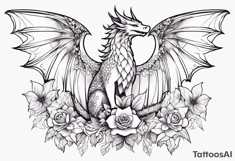 Constellation, wing , snow , cross , dragon female japan kawaii , flower tattoo idea