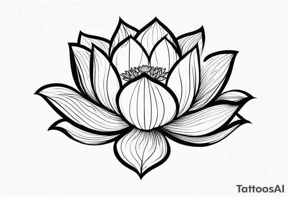 white lotus flower line tattoo tattoo idea