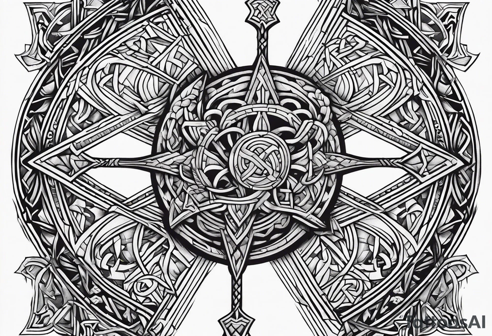 Viking cross tattoo idea