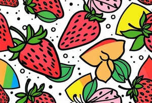 Graffiti Rainbow Strawberry tattoo idea