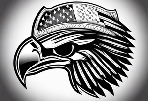 Spartan warrior helmet with American flag bald eagle tattoo idea