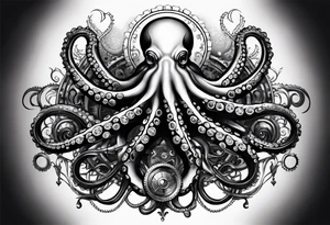 Octopus. Steampunk.  Biomech. Sinster.  Full arm sleeve....shoulder to wrist tattoo idea