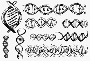 DNA strand curved tattoo idea