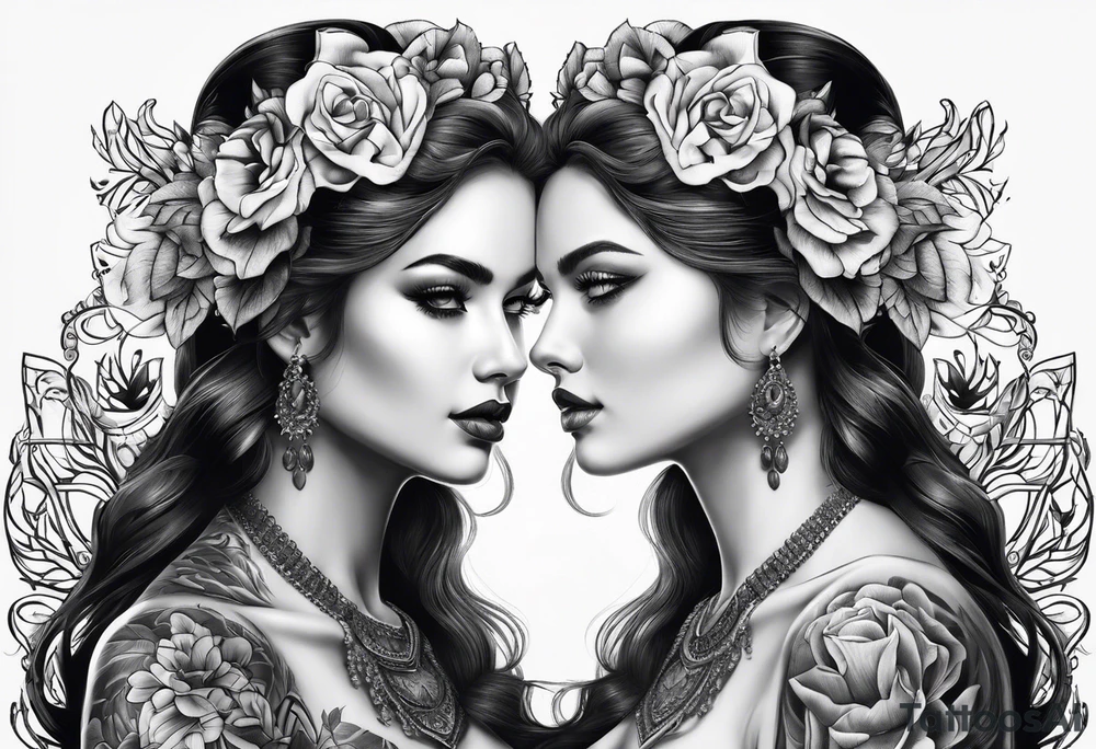 two sexy ladies tattoo idea