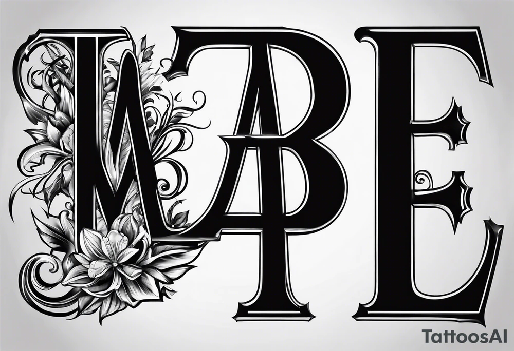 FF letters with tattoo idea