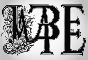 FF letters with tattoo idea