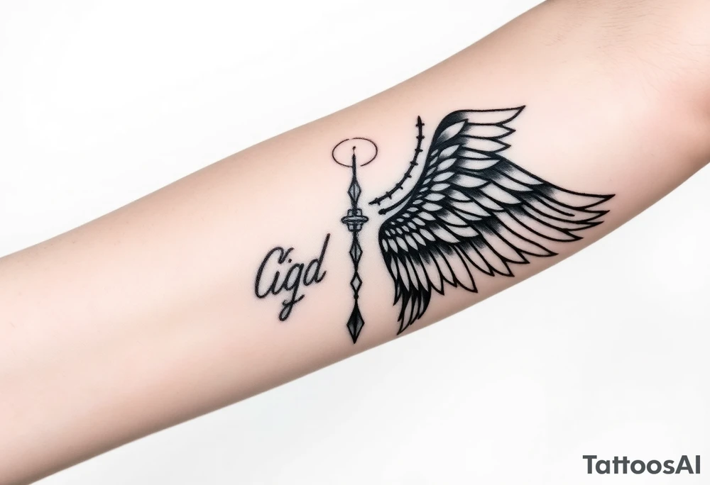 good and bad angel tattoo idea