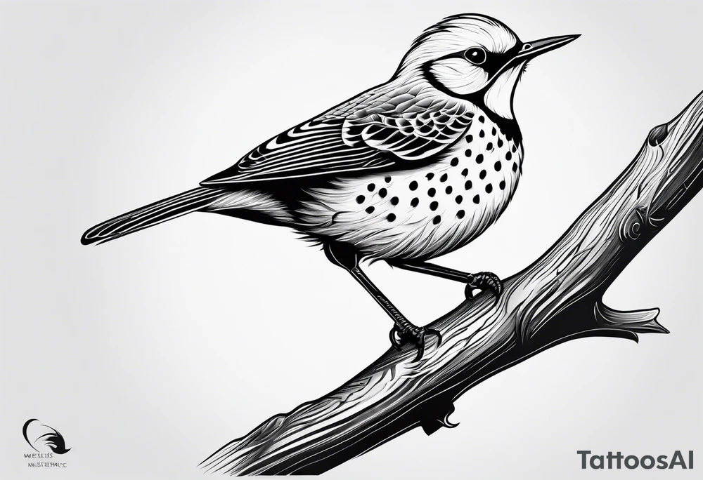 Flicker bird with baby tattoo idea