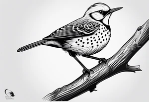 Flicker bird with baby tattoo idea