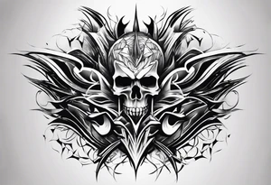 extreme fragmented twisted bone anger pain on arm tattoo idea